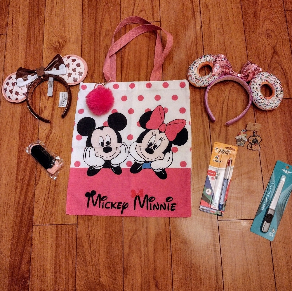 ✨🧀Disney Cartoon Cute Tote & 2 Fun Disney Mickey Mouse Ears 🍩✨
